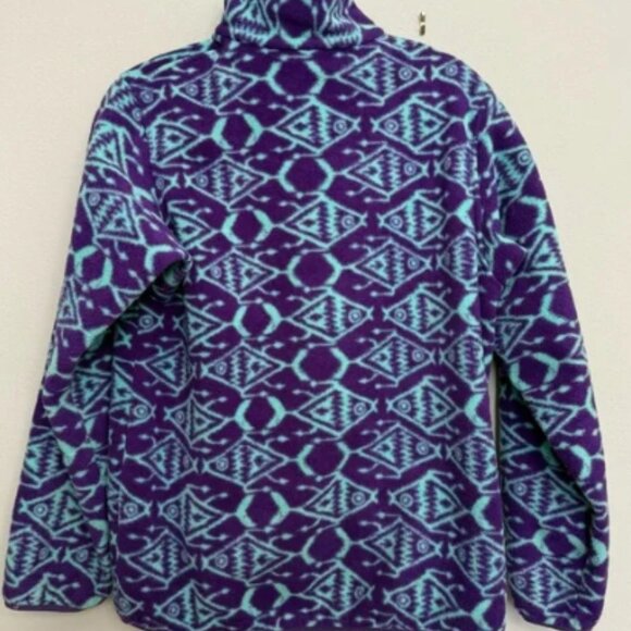 Patagonia Snap T Synchilla Womens Ikat Big Fish medium Purple - Picture 2 of 7